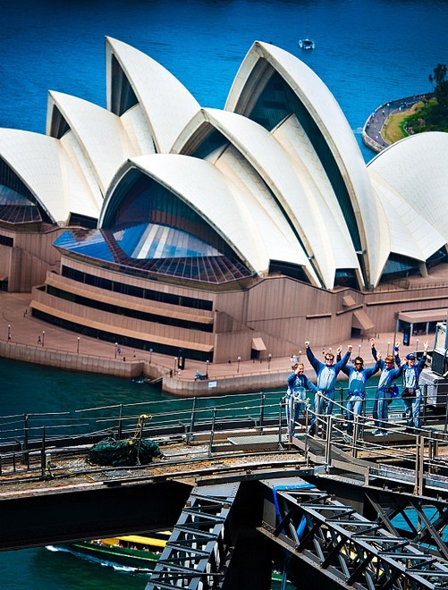 2011 Rolex Farr 40 Worlds’ tacticians on top of the Sydney Harbour Bridge - Rolex Farr 40 World Championship 2011 ©  Rolex/ Kurt Arrigo http://www.regattanews.com